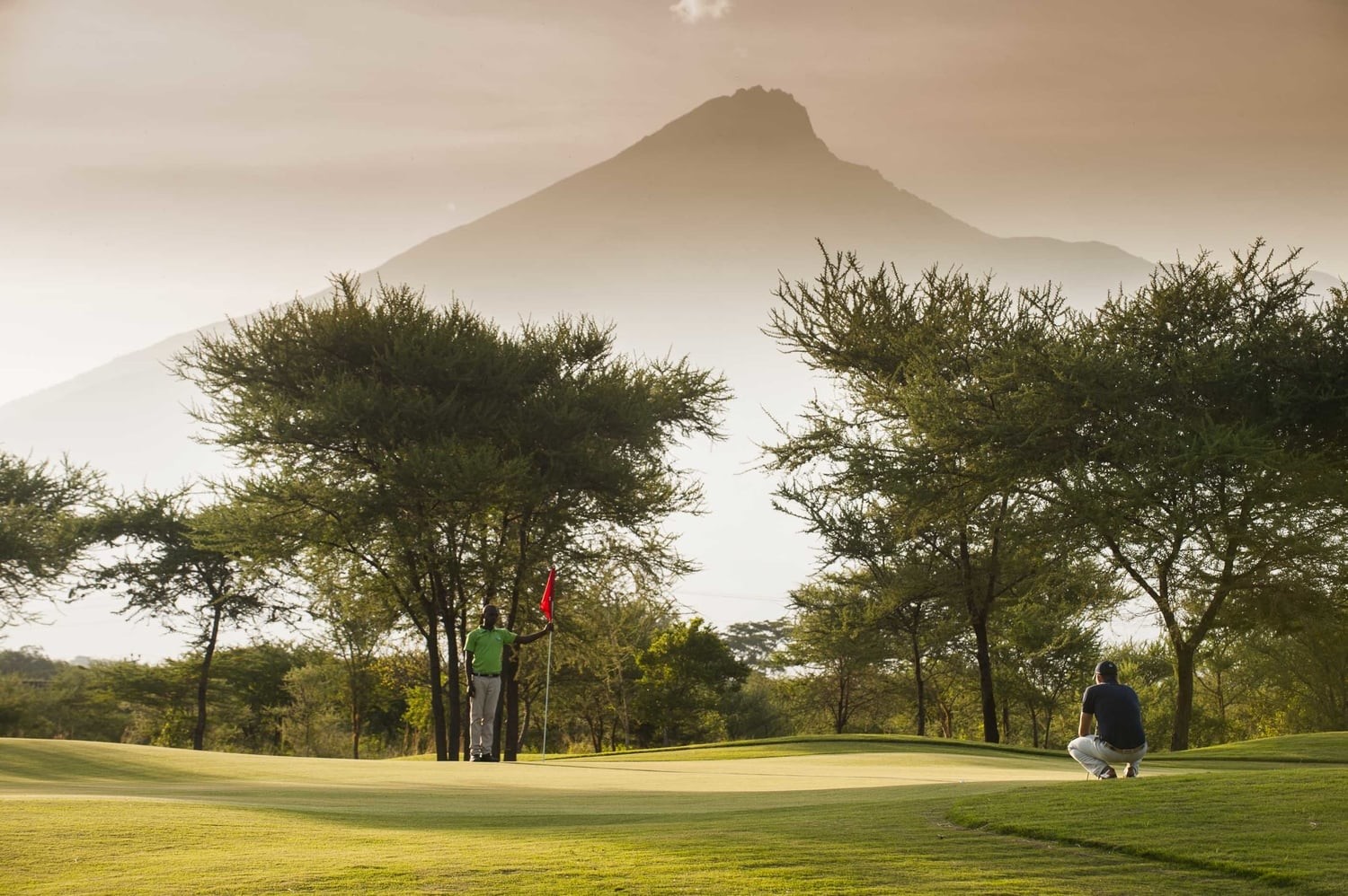 Kilimanjaro Golf Estate fairway with snow-capped Kilimanjaro beyond, Arusha