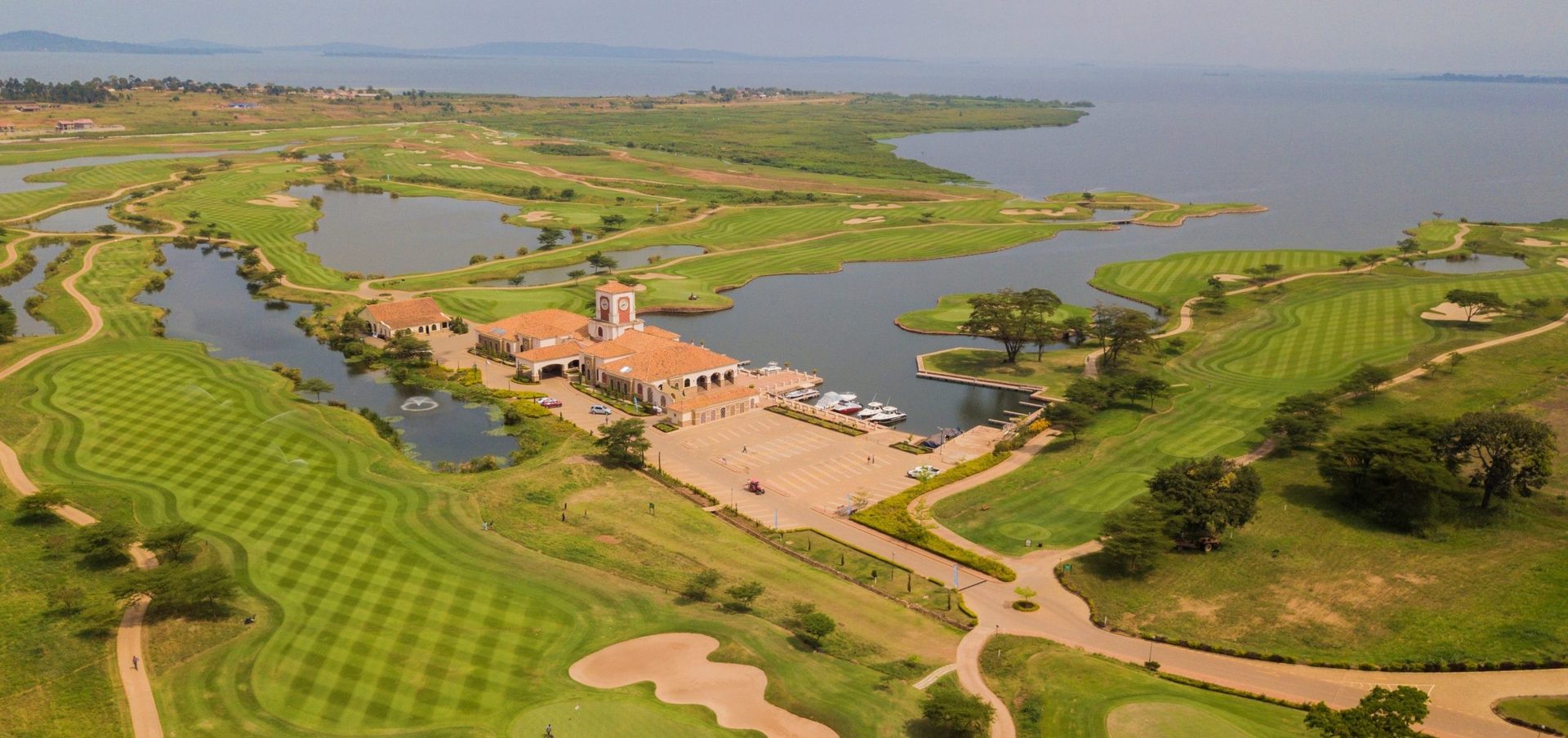 Lake Victoria Serena island green on the lakeshore, Entebbe
