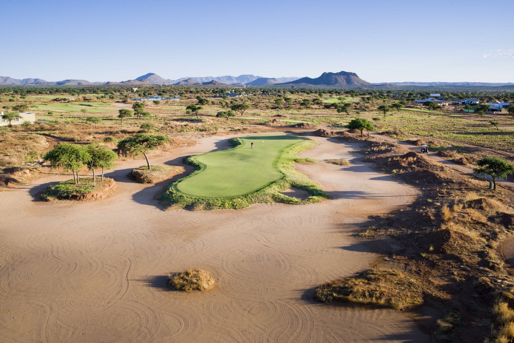 Omeya Golf Club mountain-ringed fairway near Windhoek