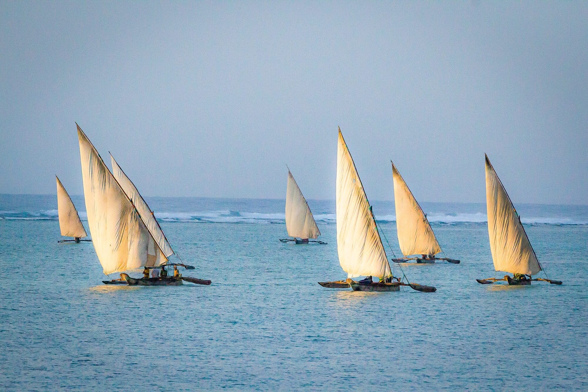 Dhow off Zanzibar at sunset