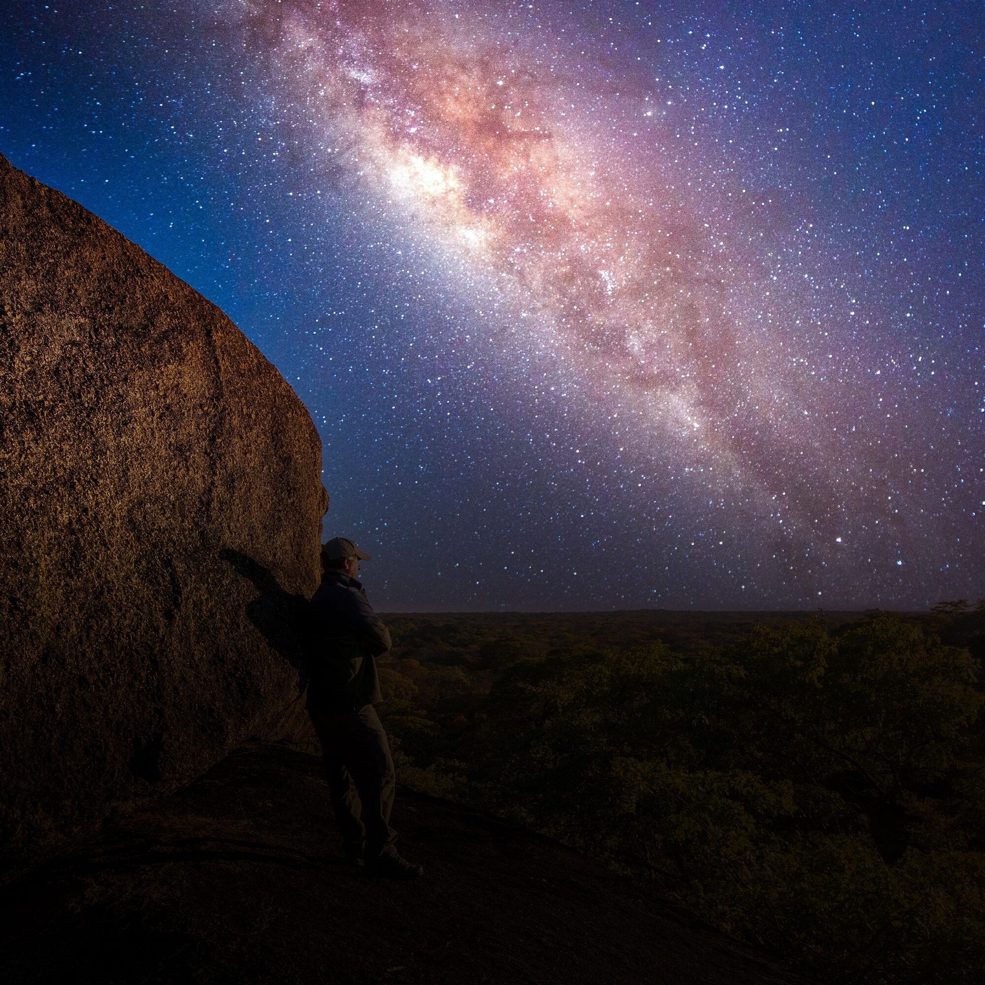Telescope under the Milky Way in the NamibRand desert