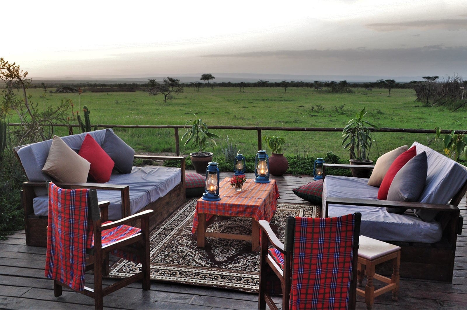 Angama Mara balloon at sunrise over the Maasai Mara