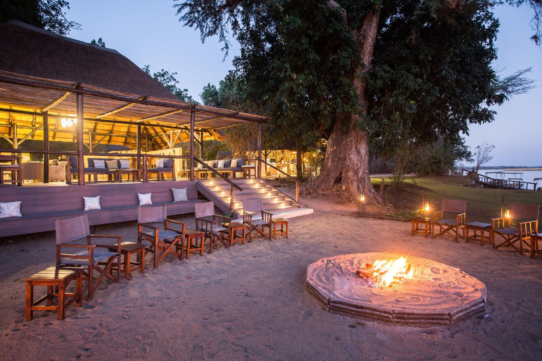Chiawa Camp tent on the Lower Zambezi riverbank