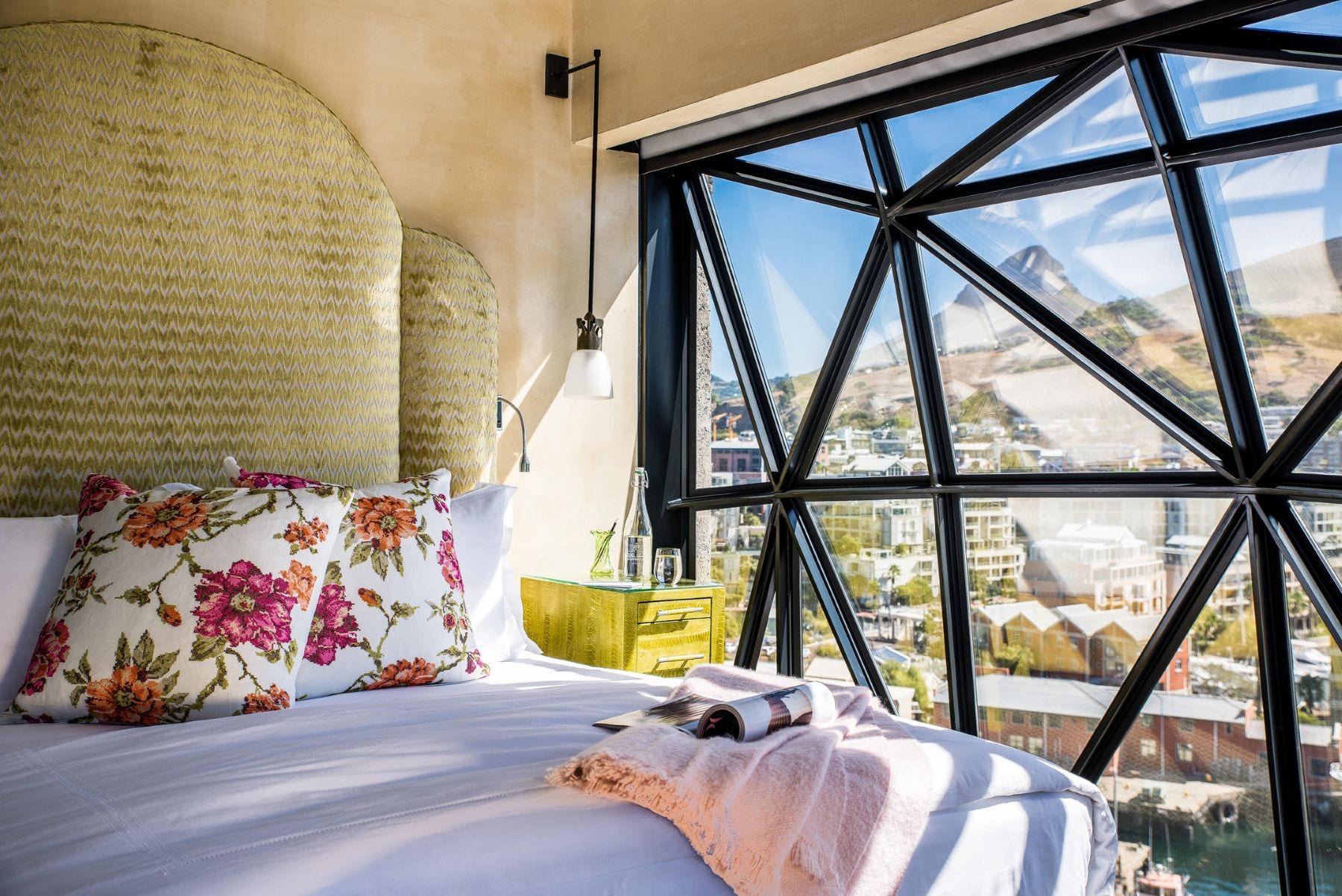 The Silo Hotel pillowed-glass windows above the V&A Waterfront